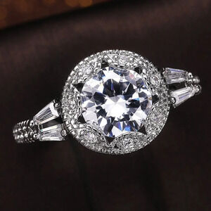 🌸Statement CZ Flower 925 Silver Plated Vintage Wedding Ring for Women, L064